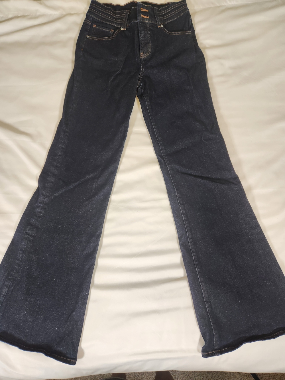 Express Dark Blue Flare Jeans - Wide Leg